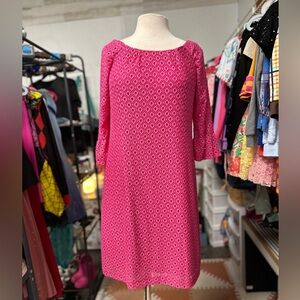 Rabbit Rabbit Rabbit Pink Bateau Neck Bishop Sleeve Sundress